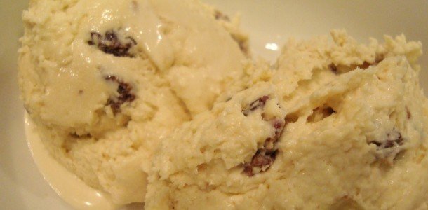 caramel and nutmeg ice cream with brandied sultanas