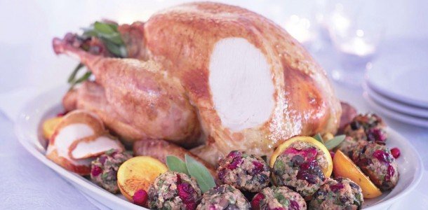 hazelnut and cranberry stuffed turkey