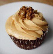 coffee and walnut cupcake with caramel icing compressed