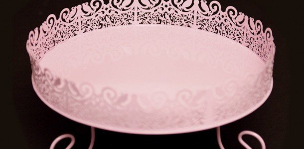 Pink cake stand
